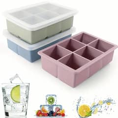 GENERICO - Molde 6 cubos de hielo de silicona con tapa