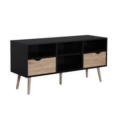RELAN - Rack de TV Top Living Bolonia Black con Cajones Nórdico
