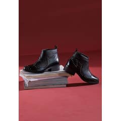 GIANI DAFIRENZE - Botines Mujer De Cuero Alca Negro C9