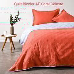 CANNON - Quilt de Verano American Family 1.5 Plaza. Bicolor Coral