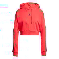 ADIDAS - Polerón con capucha Essentials French Terry Crop 3 Tiras