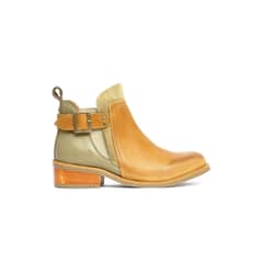 GIANI DAFIRENZE - Botin Mujer De Cuero Angu Camel Verde C11