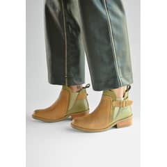 GIANI DAFIRENZE - Botin Mujer De Cuero Angu C11 Camel Verde