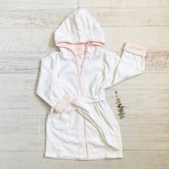 WAWABABY - BATA DE BAÑO NIÑAS ROSADA ALGODÓN PIMA WAWA