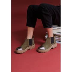 GIANI DAFIRENZE - Botin Mujer De Cuero Celia C2 Verde Metálico