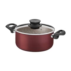 TRAMONTINA - Cacerola con Antiadherente 24 cm 4,9 L Roja Paris