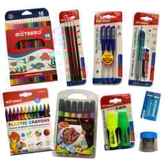 MOTARRO - Pack útiles escolares 3-Lápices-Marcadores-Destacadores-etc