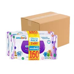 EMUBABY - Caja 24 Paquetes de 80 Und Toallas Sin Tapa