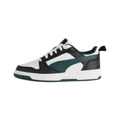PUMA - Zapatilla Rebound V6 Mid Joven Negras/Verdes/Blancas