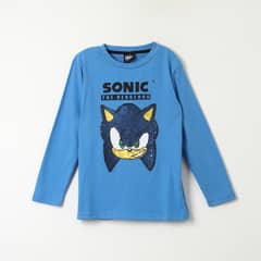 SONIC - Polera Manga Larga Niño Reversible Azul