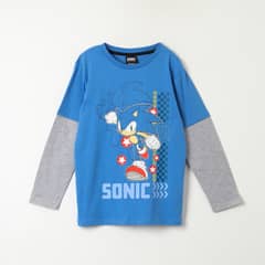 SONIC - Polera Manga Larga Niño Runner Azul