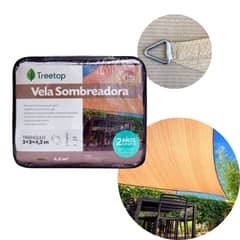 TREETOP - Vela Sombra Triangular de 3 × 3 × 4,2 m color Beige