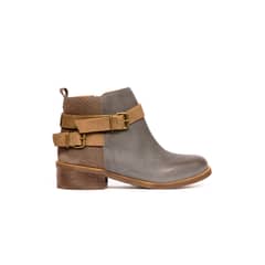 GIANI DAFIRENZE - Botin Mujer De Cuero Laura Gris Taupe C6