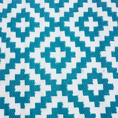 TREETOP - Alfombra de exterior de 1.5 x 2.4 m color turquesa