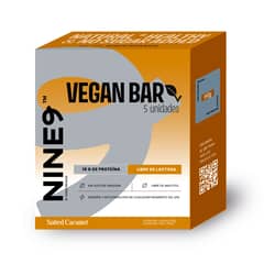 NINE9 BRANDS - Barras de Proteina Vegana NINE9 Bar Salted Caramel - 5 unidades