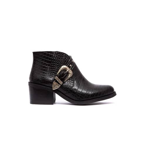 GIANI DAFIRENZE - Botin Mujer De Cuero Berta Negro C4
