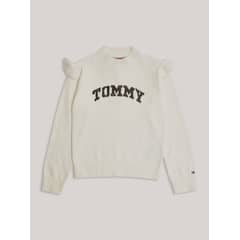 TOMMY HILFIGER - Sweater De Niña Con Logo De Lentejuelas Blanco