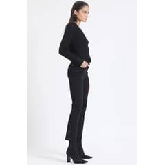 LIOLA - Jeans Slim, Tiro Medio, Bordado Lentejuelas, Negro
