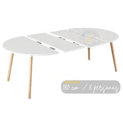 GENERICO - Mesa Extensible Blanca 100-180 CMExpandible
