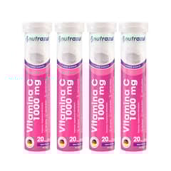 NUTRAZUL - VITAMINA C 1000 MG - PACK 4 UNIDADES - SABOR BERRIES