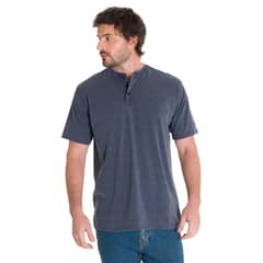 CAT - Polera Burnout Henley Hombre Azul