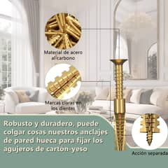 AIZO - 100 Juegos de Anclajes de Pared de Acero con Tornillos M5X30