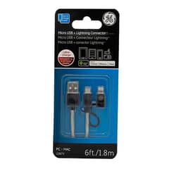 GENERAL ELECTRIC - CABLE 2 EN 1 MICRO USB CON ADAPTADOR LIGHTNING 1,80 M