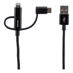 PHILIPS - CABLE 3 EN 1 IPH/AND/USBC NEGRO DLC2608BK/97 OPEN BOX