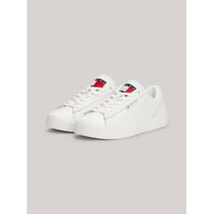 TOMMY HILFIGER - Zapatillas Essential De Cuero Con Logo Blanco