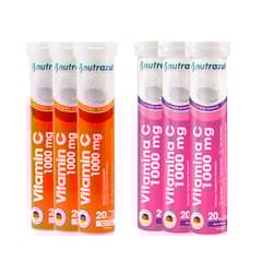 NUTRAZUL - Vitamina C 1.000 Mg - Pack 6 un -Sabores combinados.