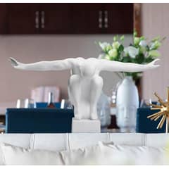 GENERICO - Figura Decorativa Atleta Inclinado Escultura Minimalista