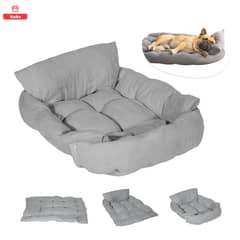 KOBA - 3 En 1 Cama Antiestres Para Perro Michi Lavable 78x62cm Gris
