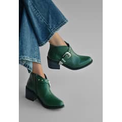 GIANI DAFIRENZE - Botin Mujer De Cuero Berta Verde C5