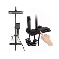 IDEEHOUSE - Columna de Ducha Visor Digital 4 Funciones Inox Y Bidet