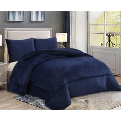 GENERICO - Cubrecama de Invierno Plush con Chiporro 1.5 p Azul Marino TFCS07