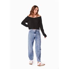EFESIS - SWEATER JAN REGULAR MANGA ACAMPANADA C ROLL UP - Negro