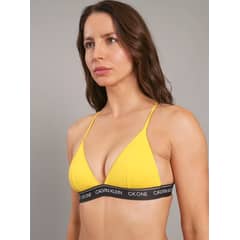 CALVIN KLEIN - Parte Superior de Bikini Triangular CK One Amarillo