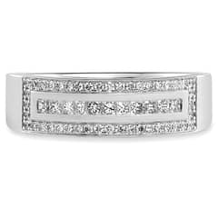 BOOMZAIR - ANILLO DE COMPROMISO LUXURY CON MOISSANITAS Y PLATA RODINADA