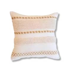 GENERICO - Funda De Cojin Boho Lineas Trenzado Crudo