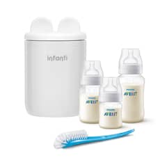 INFANTI - Pack Lactancia Calentador Mamaderas y Cepillo