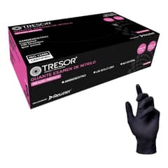REUTTER - Guantes Nitrilo Negro Tresor Caja 100 Un - Talla M