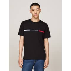 TOMMY HILFIGER - Polera Chest Insert Logo Negro