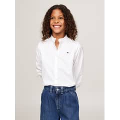 TOMMY HILFIGER - Blusa Con Cuello De Volantes Blanco