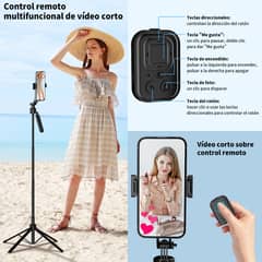 AIZO - Trípode Telescópico Ajustable Para Selfies con Seguimiento Tacial 360°