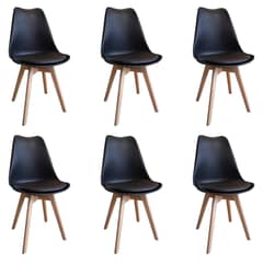 JAVIMATE - Pack 6 Sillas De Comedor Tulip Negro
