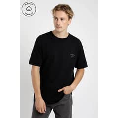 FROENS - Polera manga corta hombre Front text negro - Algodón orgánico