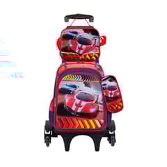 GLOBAL LATIN GROUP - Maleta Mochila 3 en 1 con ruedas y accesorios diseño de Carrera