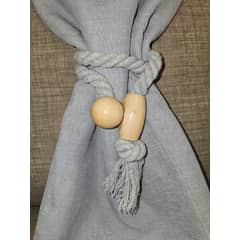 GENERICO - Sujetador para cortinas Imantado - Accesorios Trenzado Gris 1 Unidad