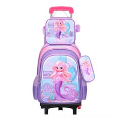 GLOBAL LATIN GROUP - Maleta Mochila 3 en 1 con ruedas y accesorios diseño de Sirena