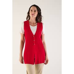 MA GRIFFE - Sweater Liso Rojo Casual